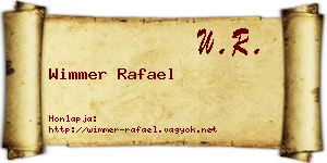 Wimmer Rafael névjegykártya